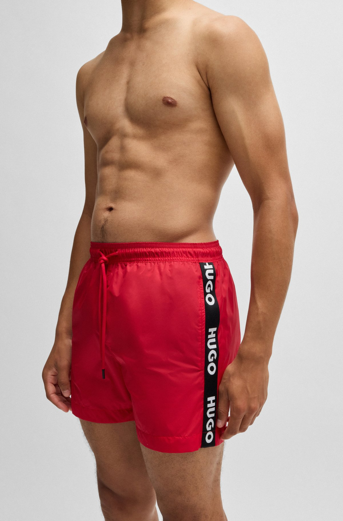FULLY LINED SWIM SHORTS WITH LOGO TAPE - 3