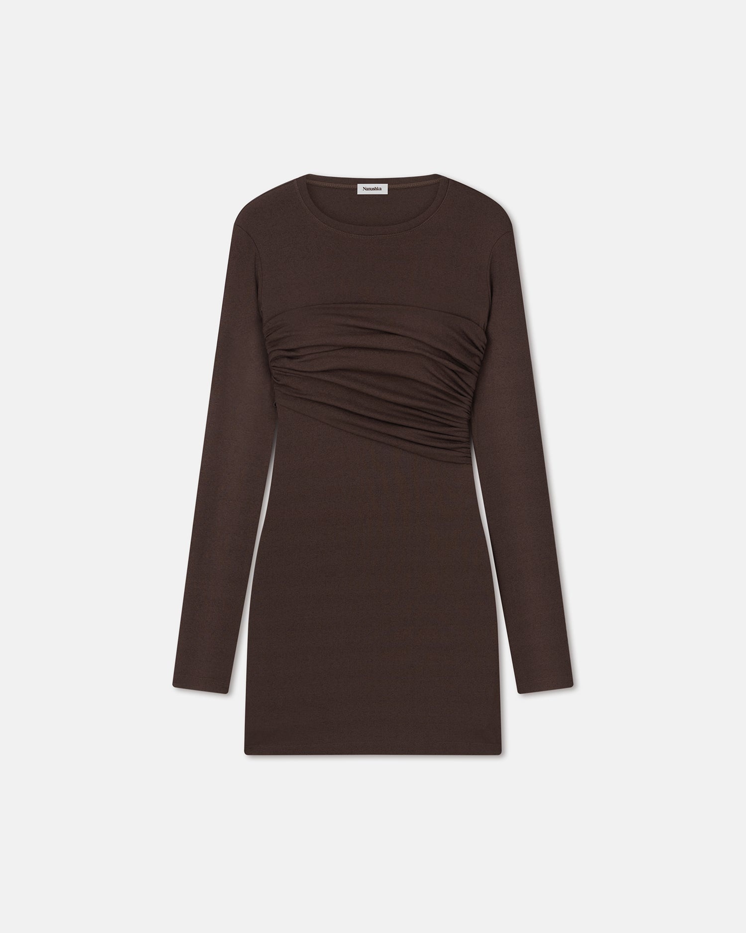 Draped Mesh-Jersey Mini Dress - 4