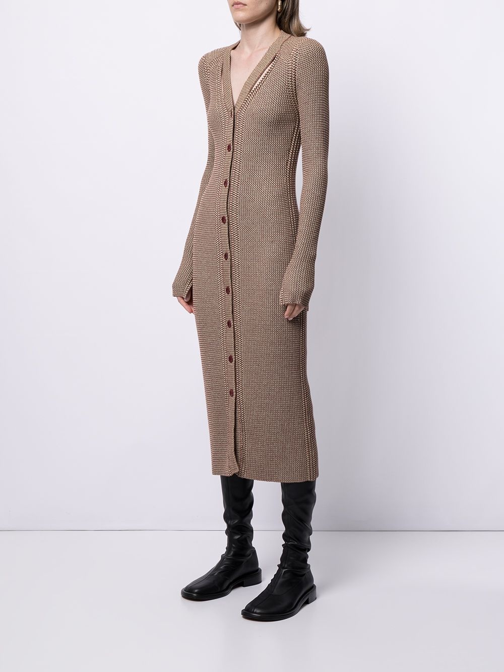 geometric pattern knitted dress - 3
