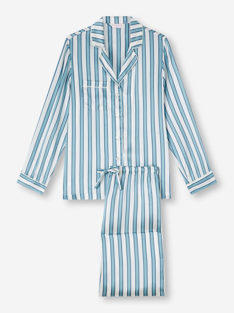 Women's Pyjamas Brindisi 90 Silk Satin Blue - 1