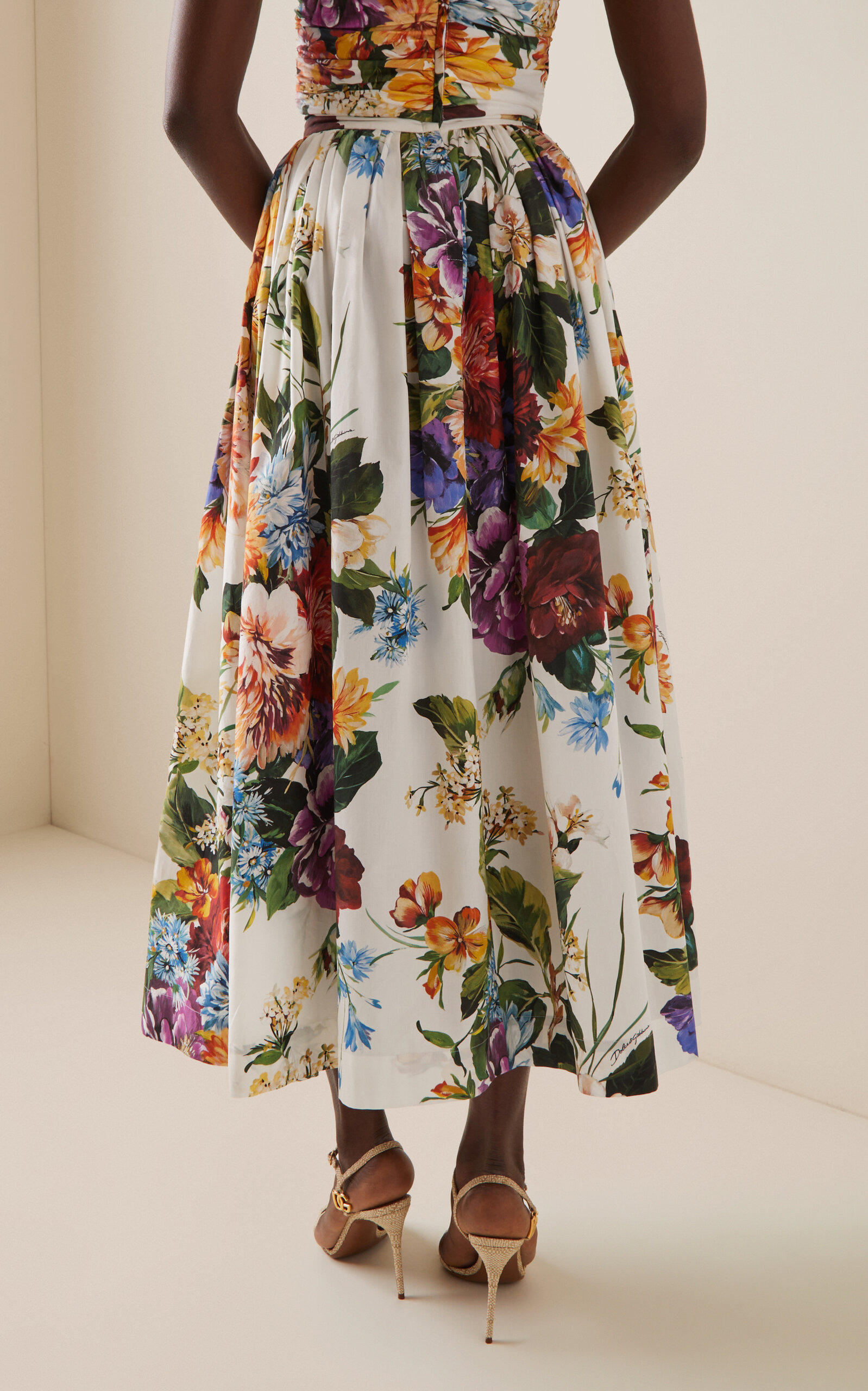 Floral-Printed Cotton Poplin Maxi Skirt floral - 4