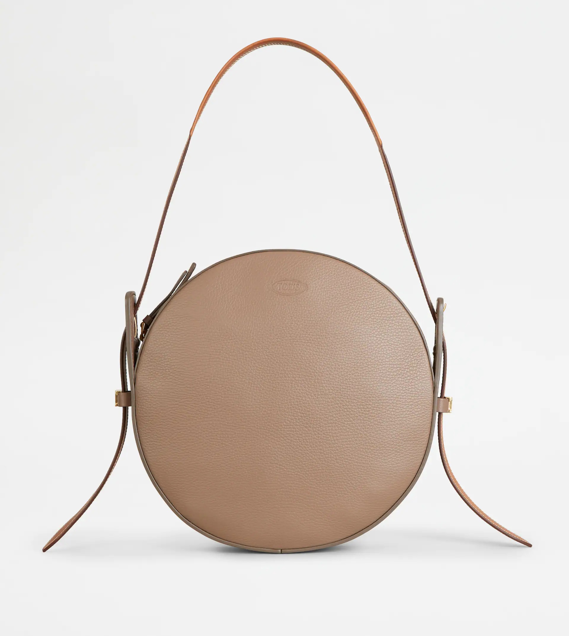 CROSSBODY BAG IN LEATHER SMALL - BEIGE - 1