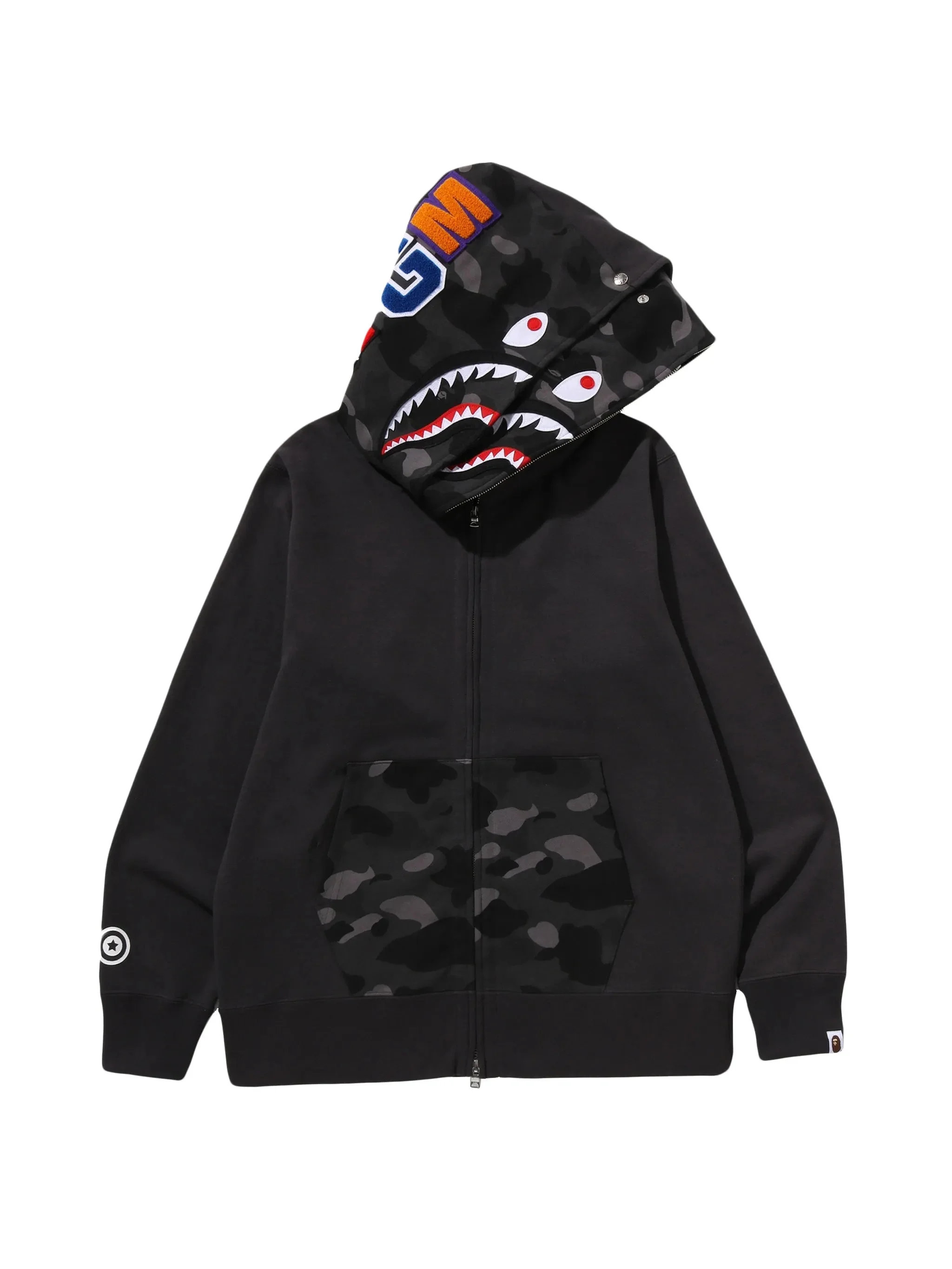 A Bathing Ape Color Camo Shark Full-zip Hoodie - 1