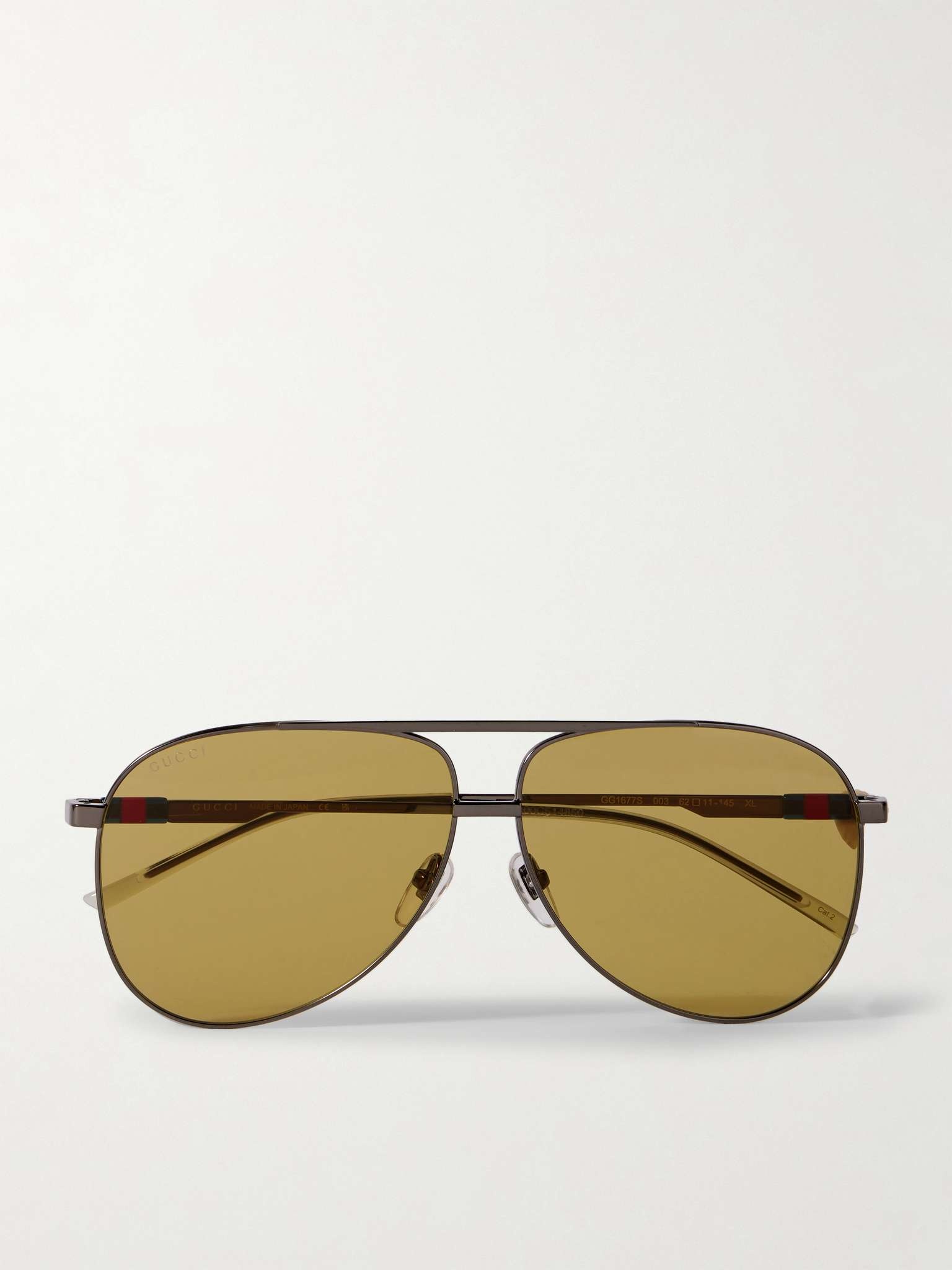 Aviator-Style Gunmetal-Tone Sunglasses - 1