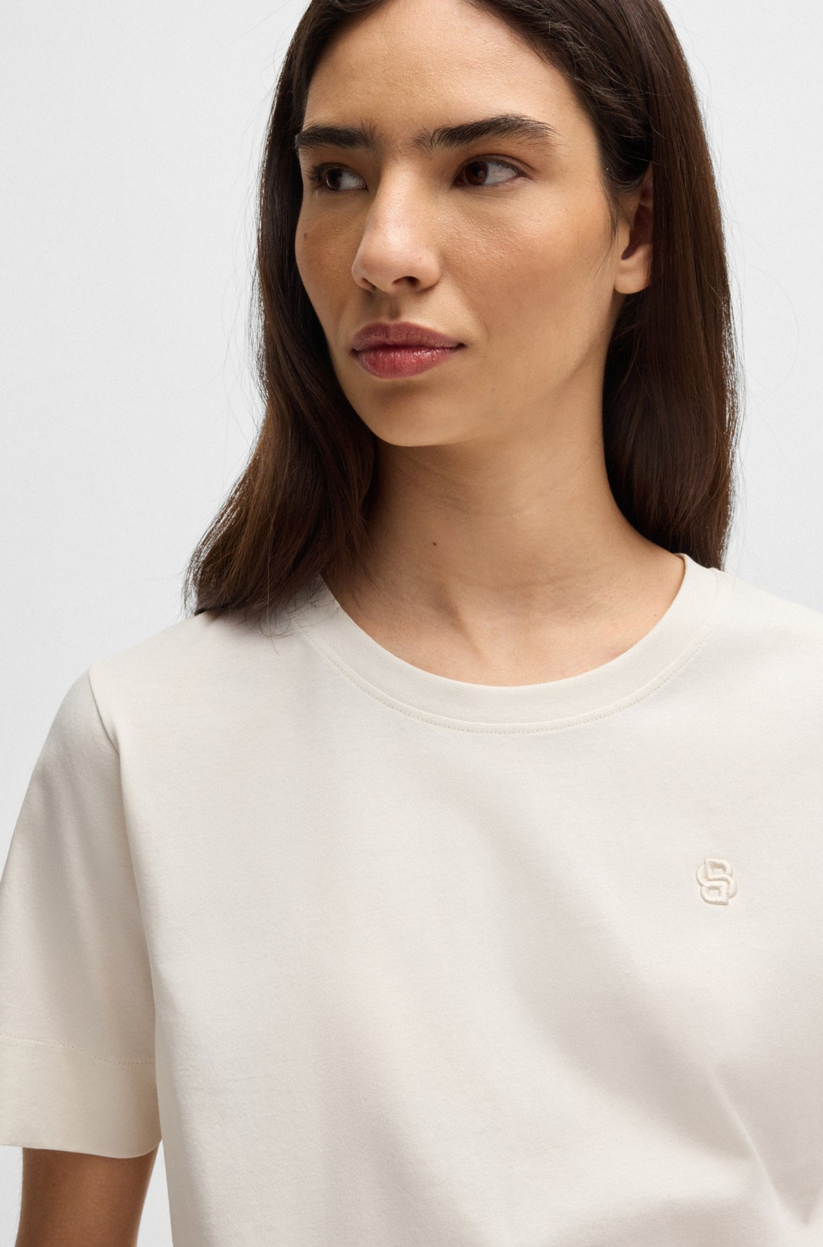 MERCERIZED-COTTON T-SHIRT WITH DOUBLE B MONOGRAM - 5