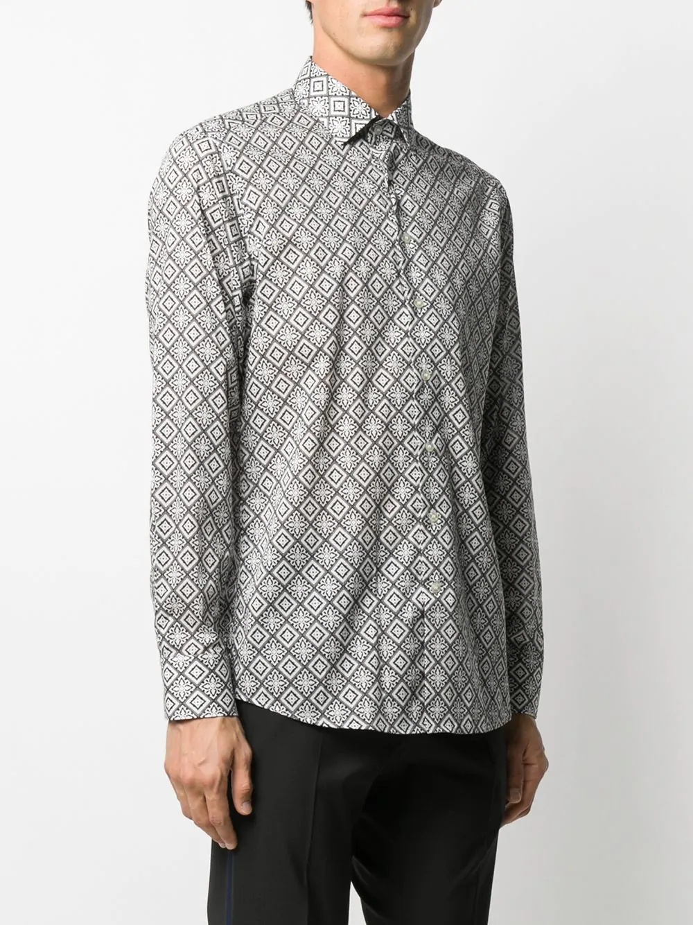 geometric pront button-down shirt - 3