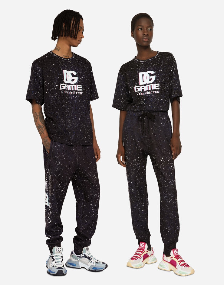 Multi-colored cotton T-shirt with DG Game logo print - 2