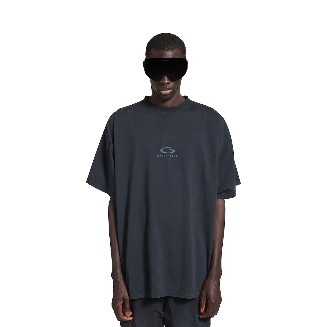 Men's Loop Sports Icon Oversized T-shirt in Black Faded - 5
