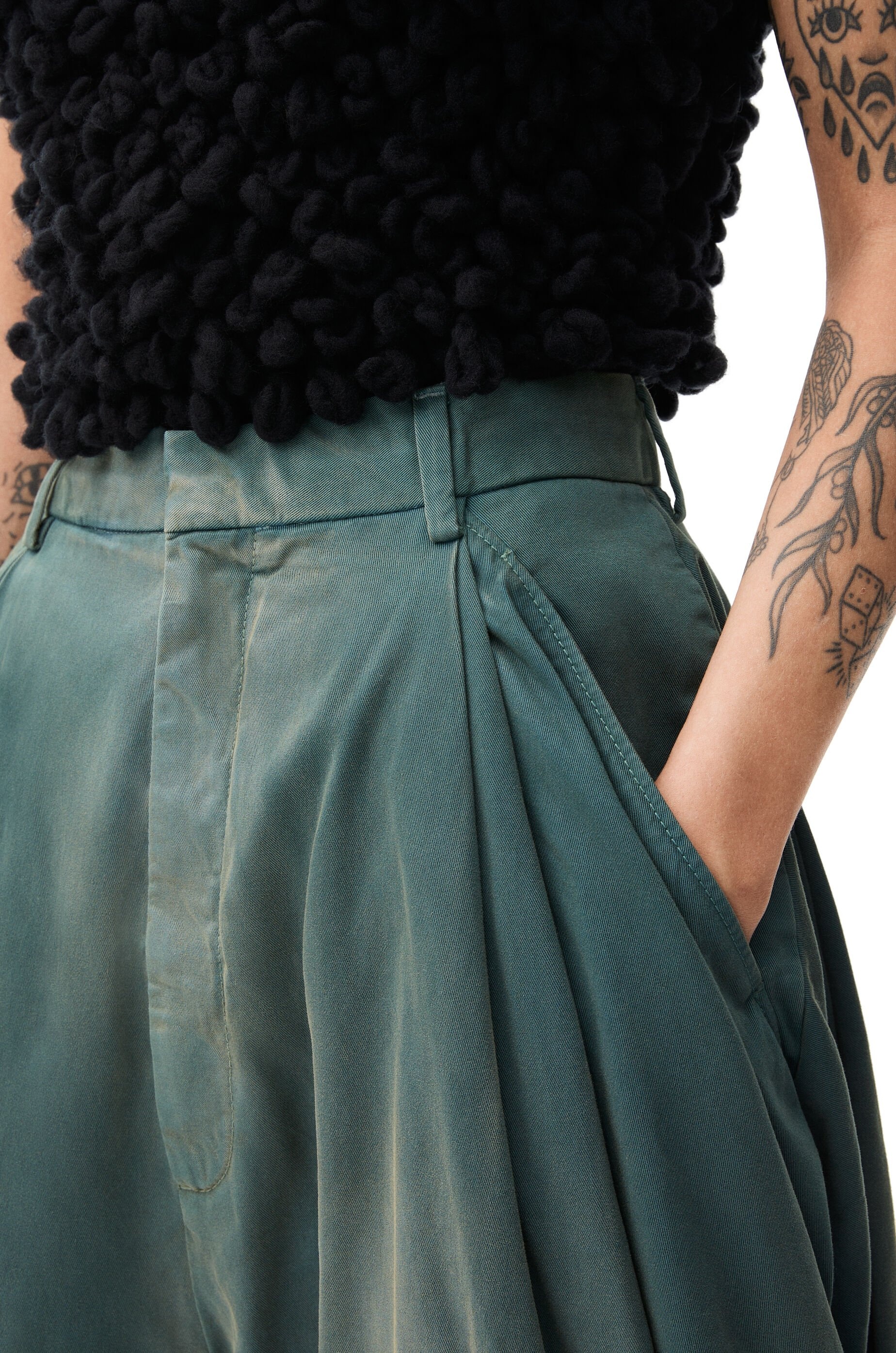 Draped trousers in cotton - 5