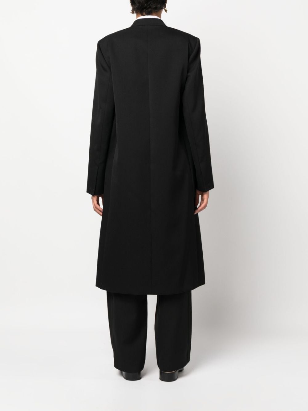 V-neck belted wool midi coat - 4