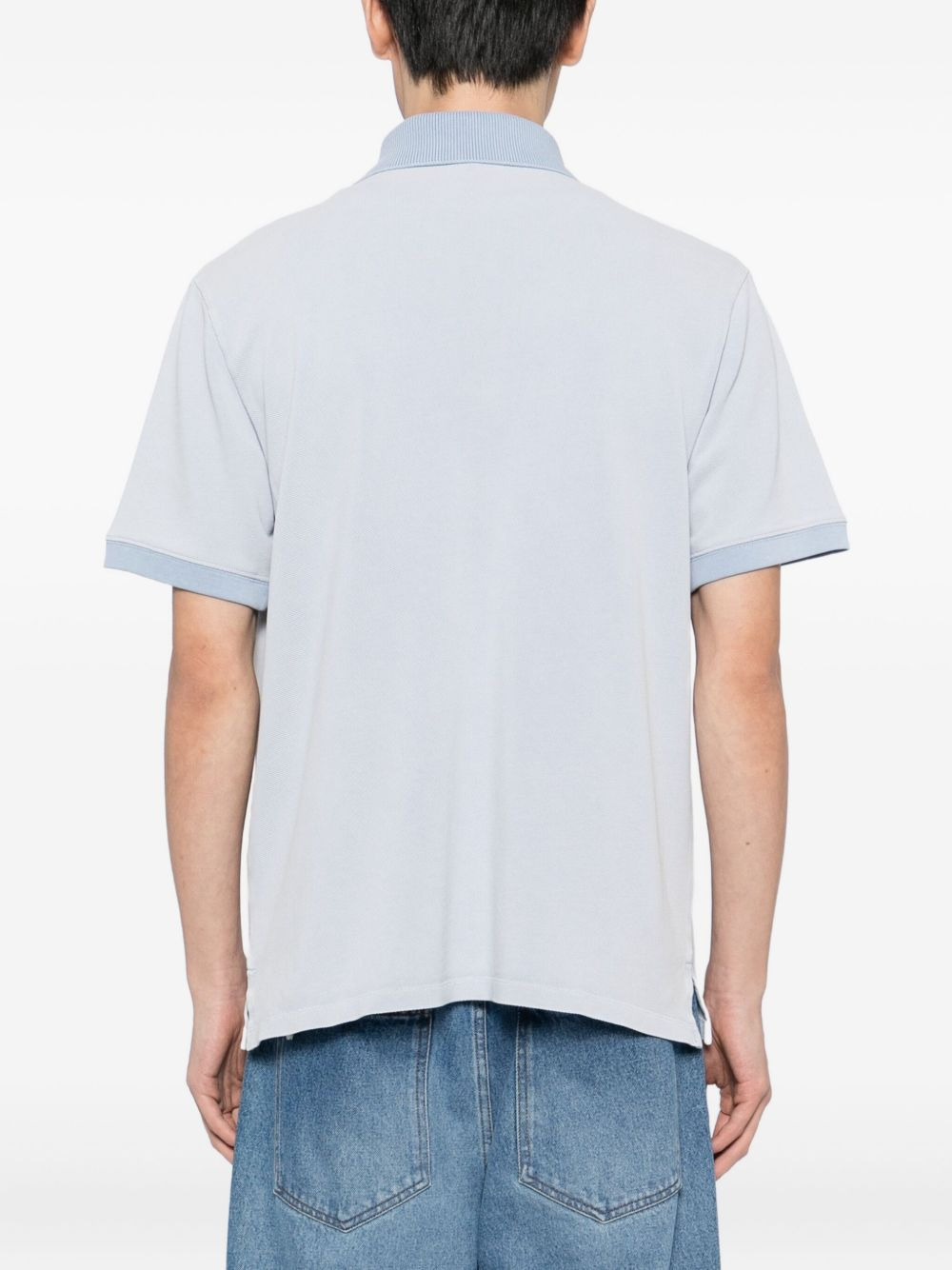 embroidered-logo polo shirt - 3