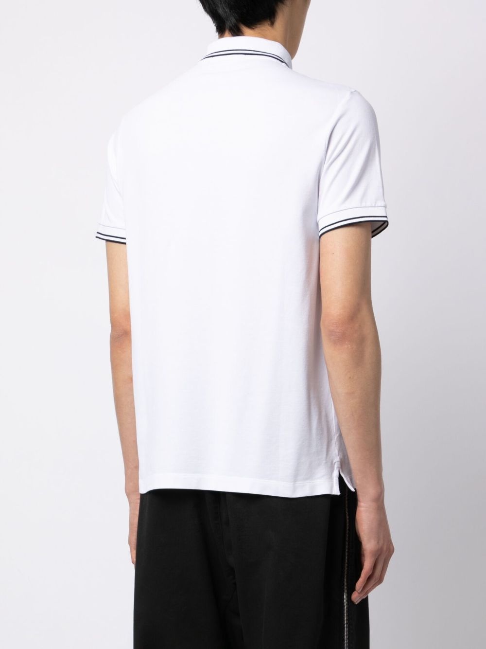stripe-trim piqué polo shirt - 4