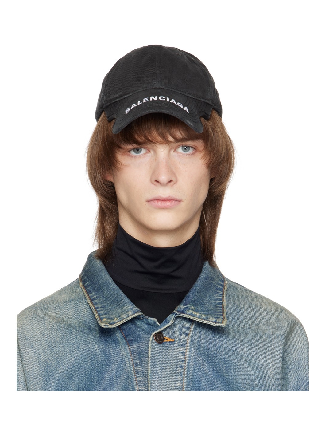 BALENCIAGA Black Notch Logo Cap | REVERSIBLE