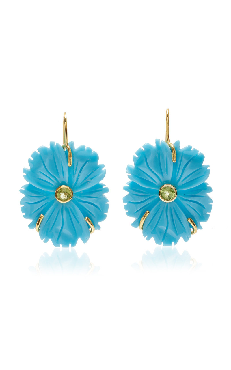 New Bloom Turquoise Gold-Plated Earrings blue 1