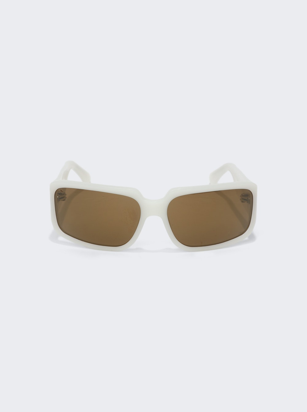 Classic Sunglasses White Silver And Brown Mirror - 1