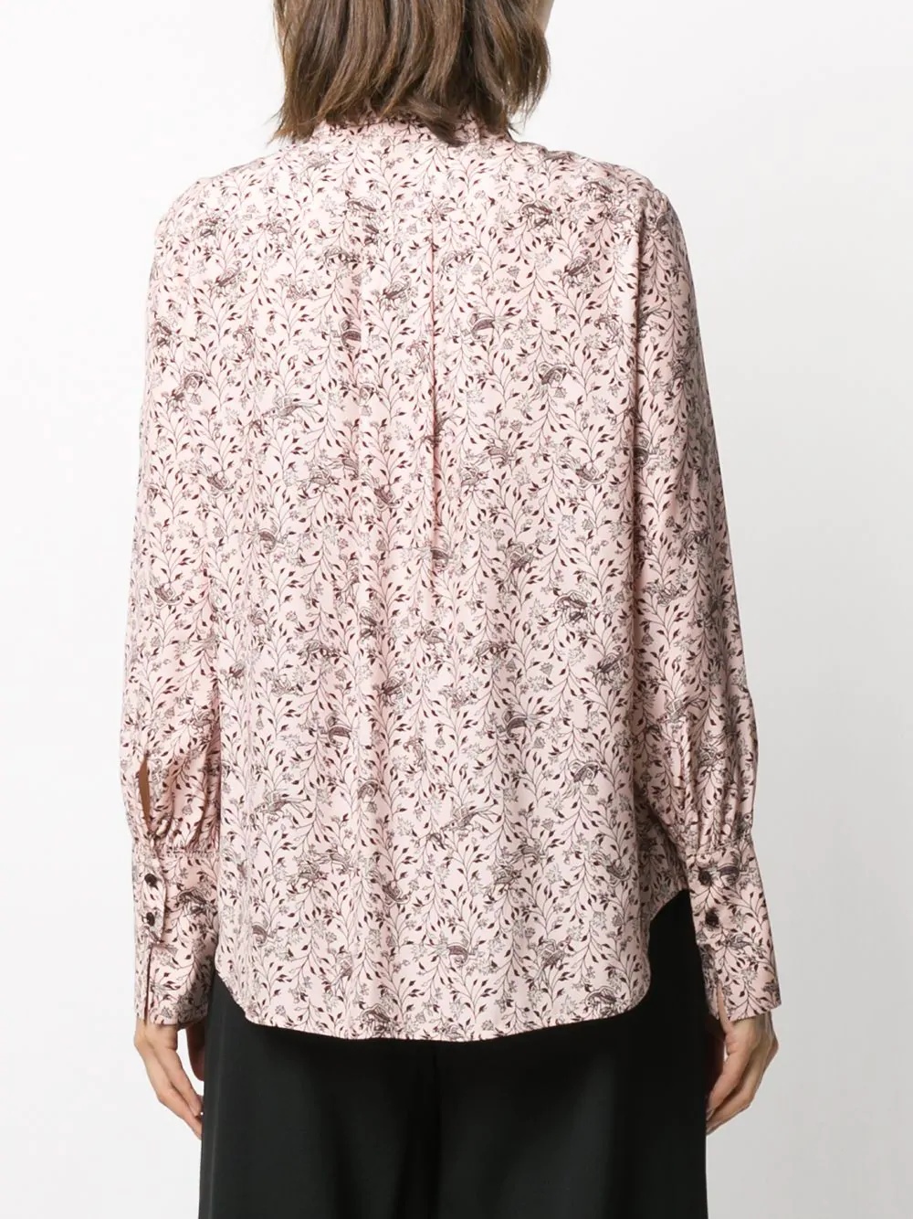 bird print silk shirt - 4