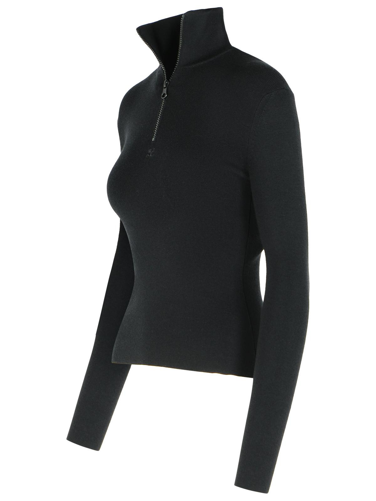 Courreges Black Merino Wool Sweater Women - 2