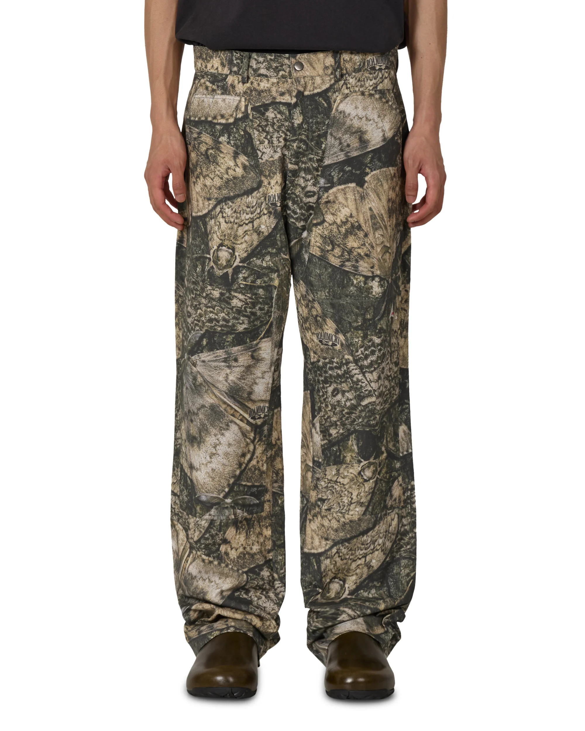 Fomes Moth Print Double Knee Pant Brown - 1