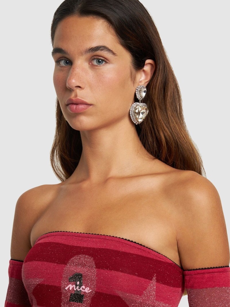 Crystal heart earrings - 2