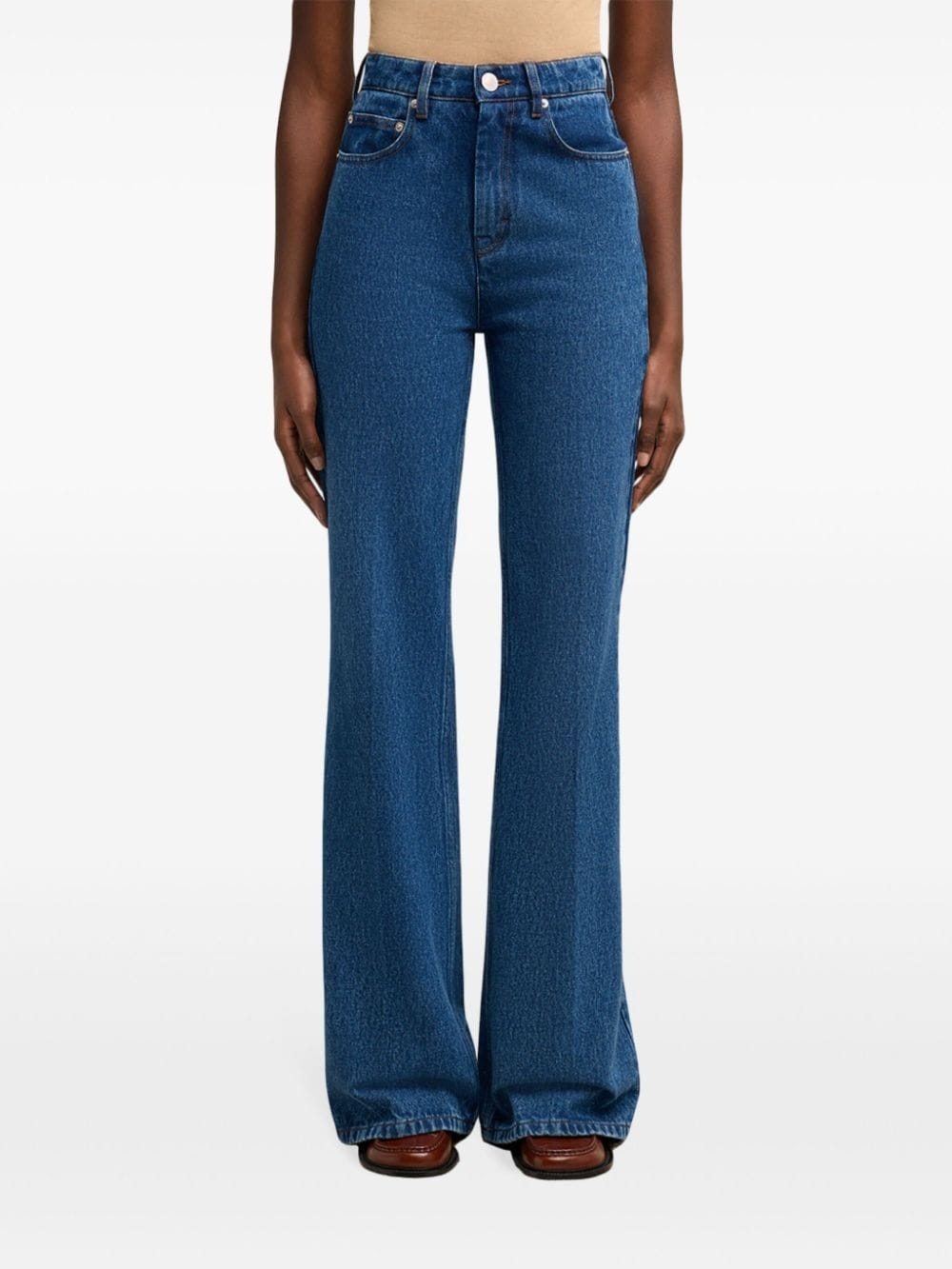 high-waist flared jeans - 5