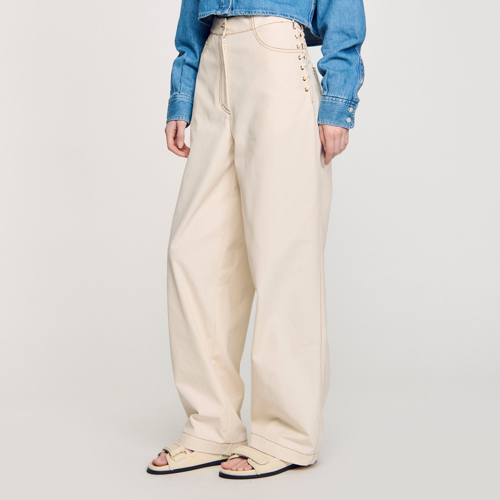 LACE-UP JEANS - 4