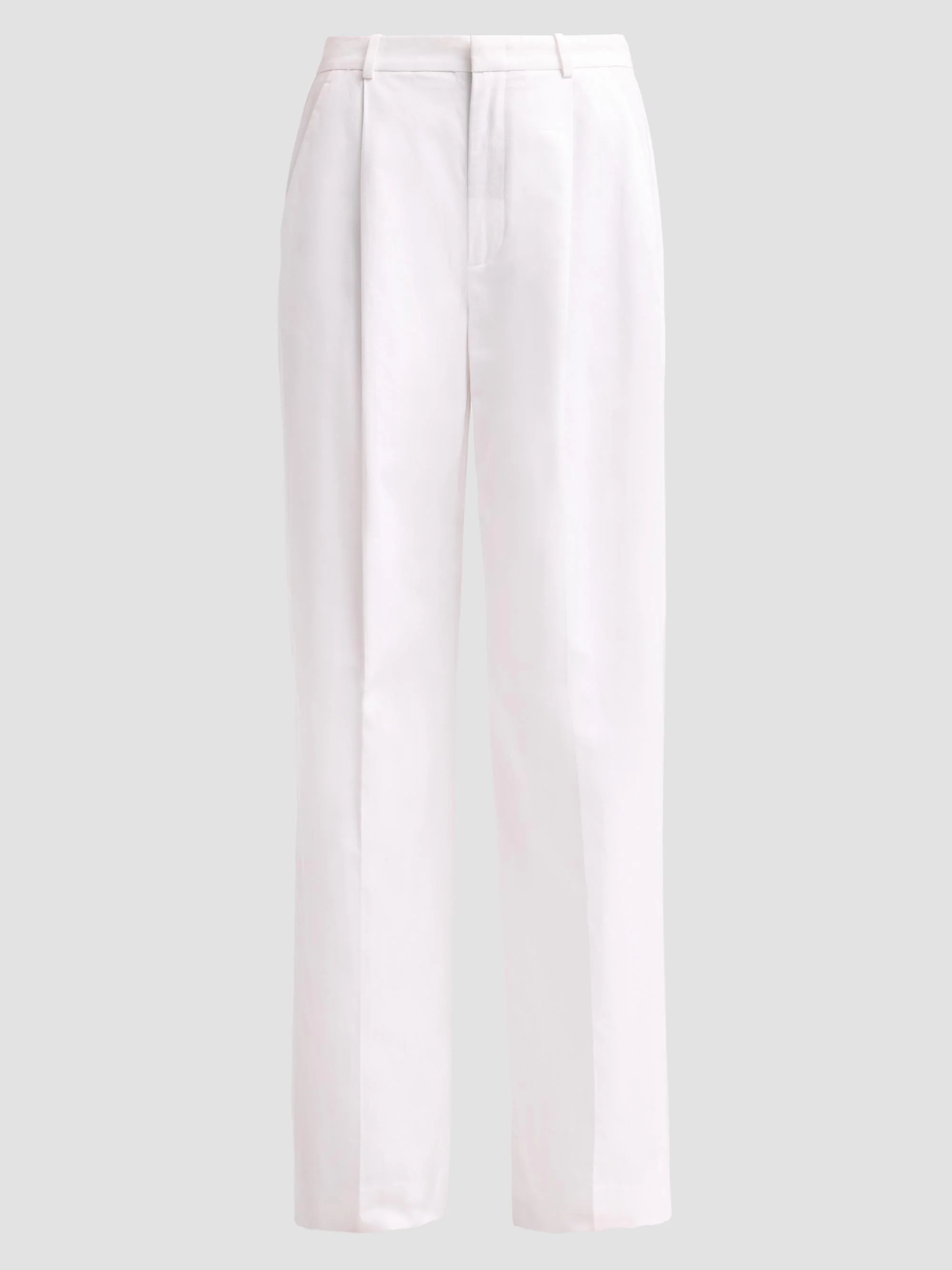 Women's Camille Cotton-Blend Mid-Rise Wide-Leg Trousers - Optic White - 1