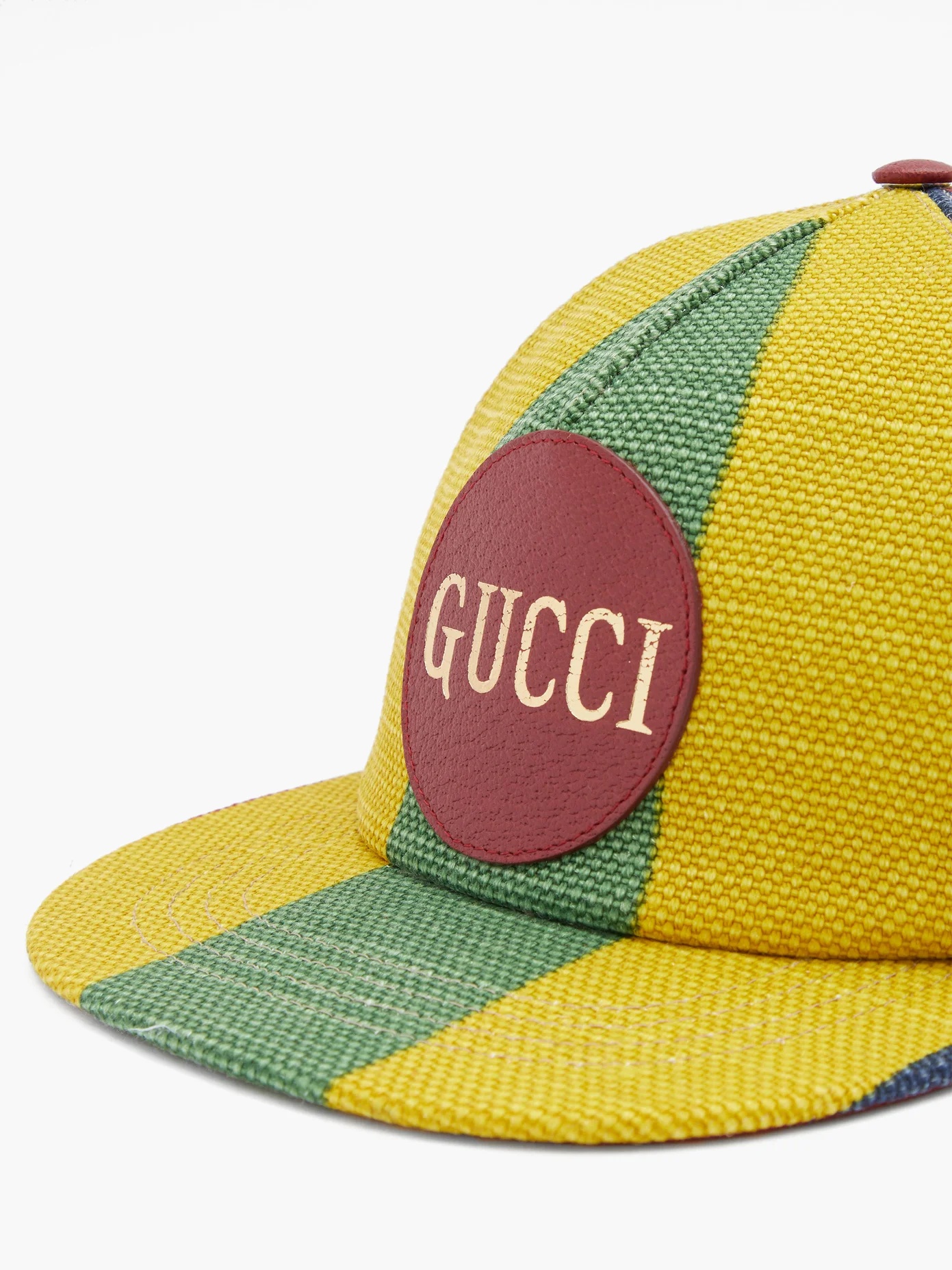 Logo-patch striped linen-hopsack cap - 2