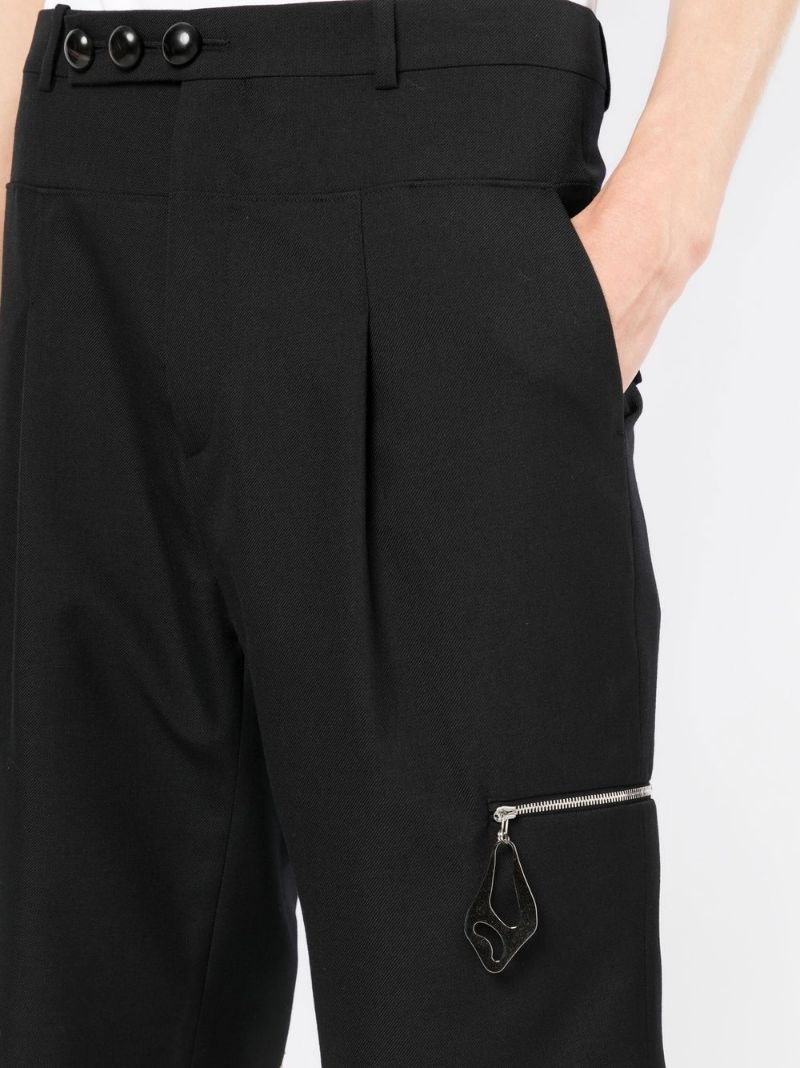 zip-detail tailored shorts - 5