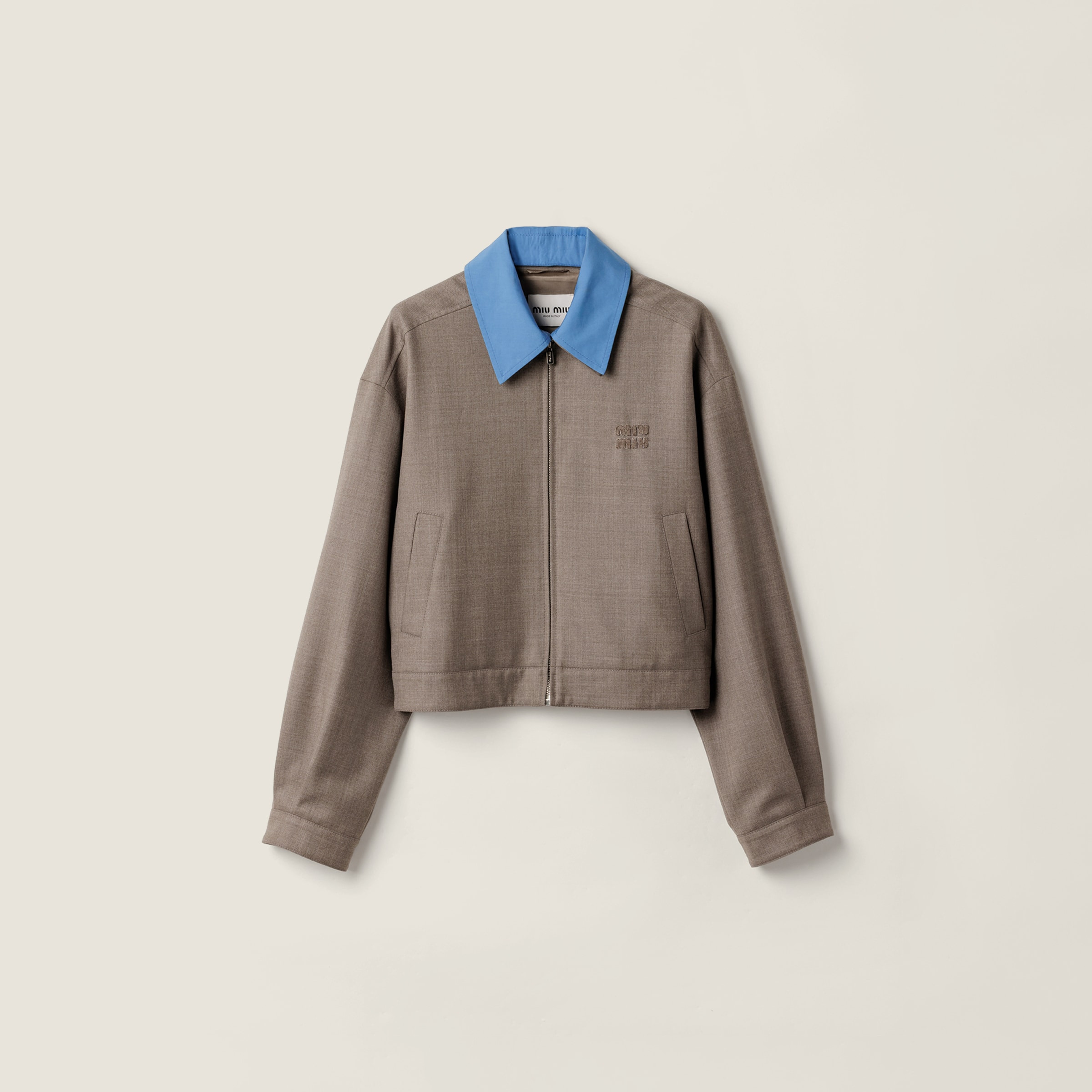 Gabardine blouson jacket - 1
