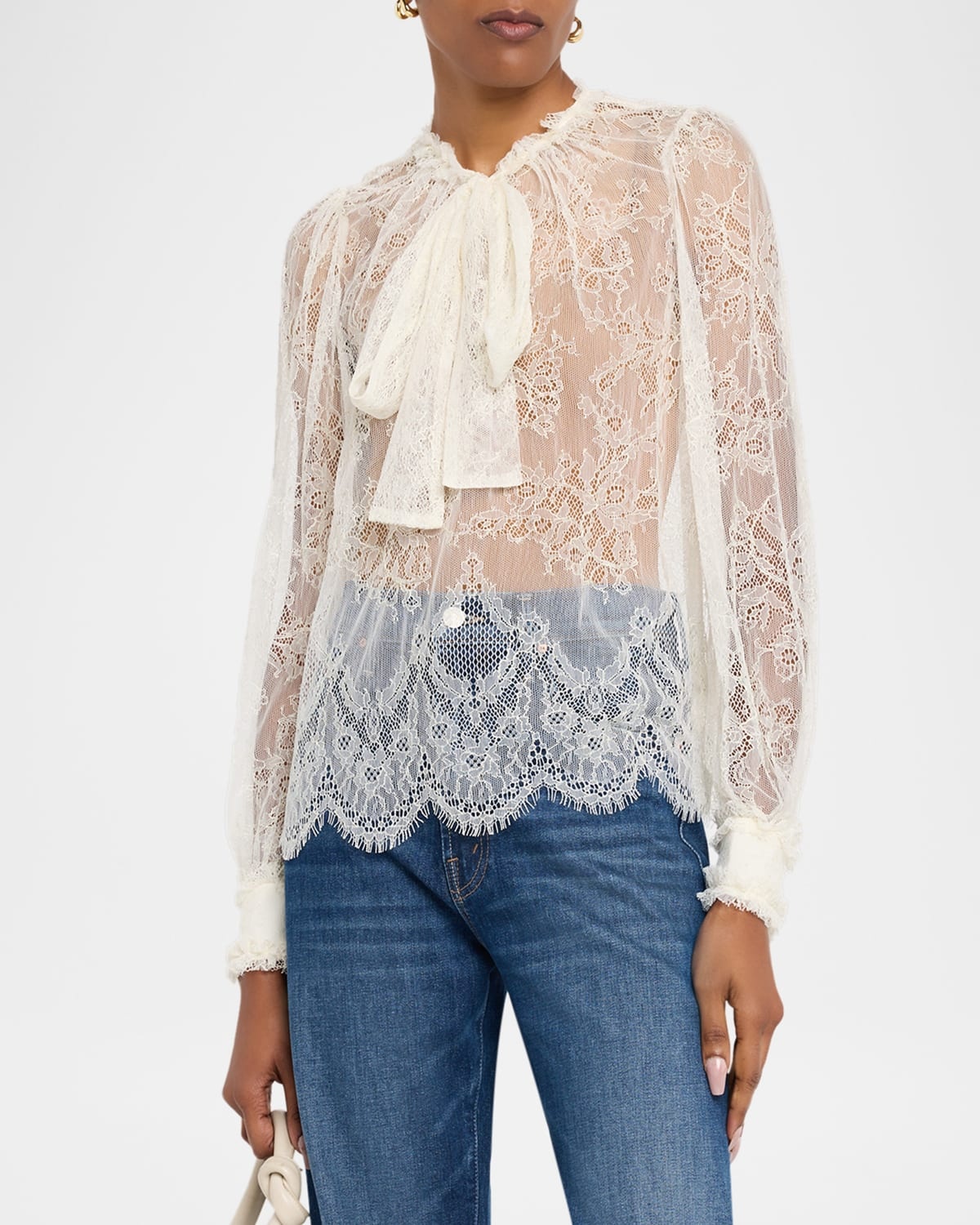 Iliana Lace Neck-Tie Blouse - 4