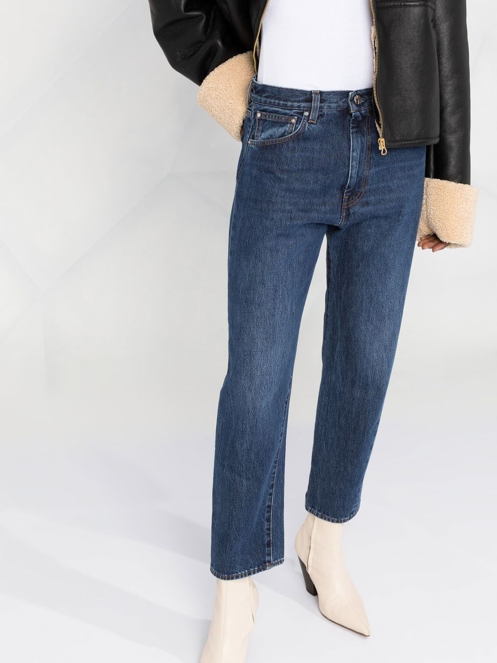 cropped straight-leg jeans - 5