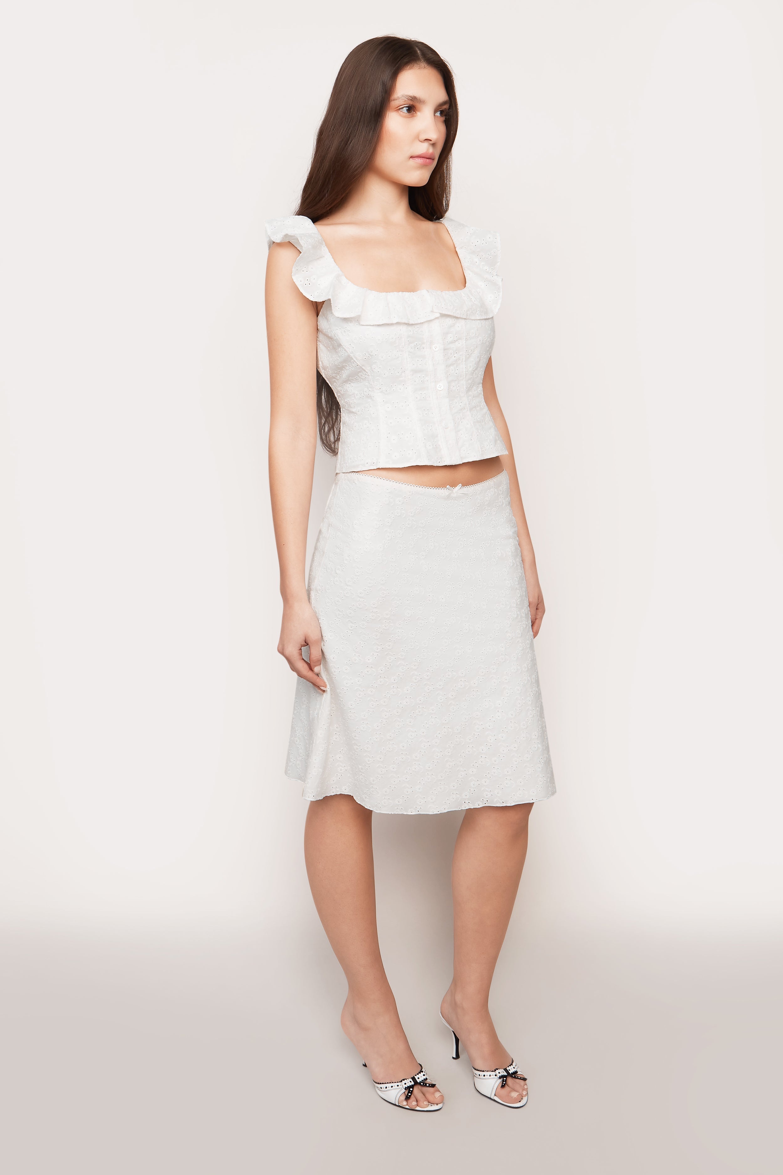 PALOMA SKIRT IN COTTON EYELET - 3