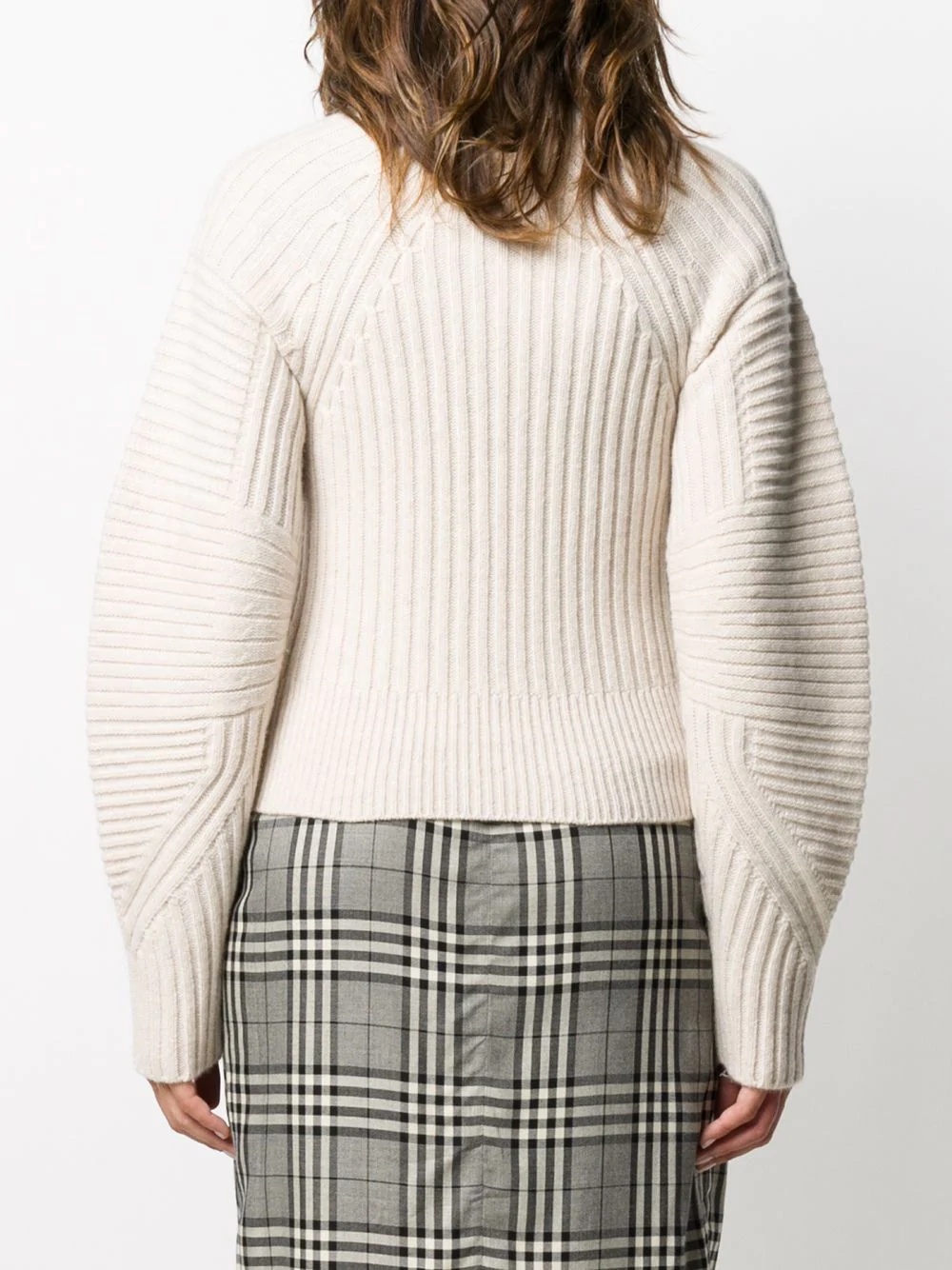 panelled ribbed knit jumper - 4