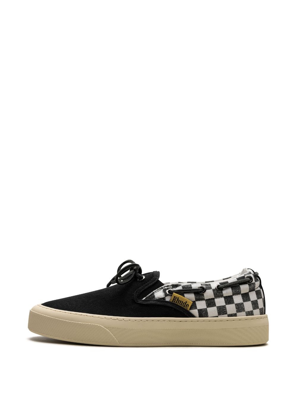 Checkers panelled sneakers - 4