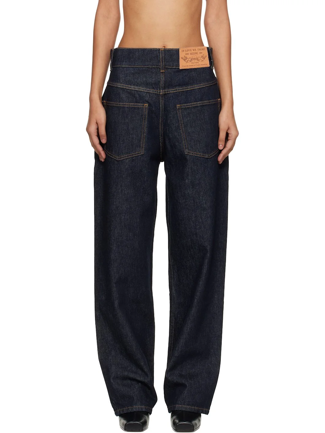 Navy Cotton Jeans - 1
