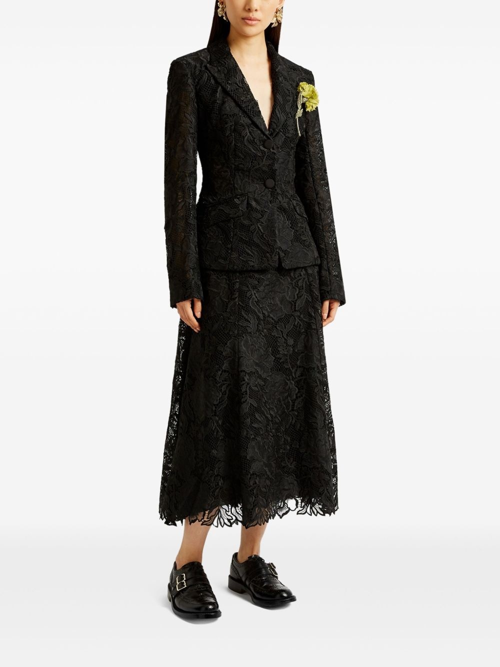 guipure-lace midi skirt - 3