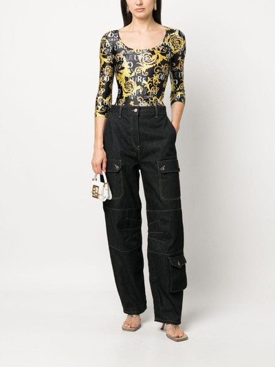 VERSACE JEANS COUTURE logo-print long-sleeve body outlook