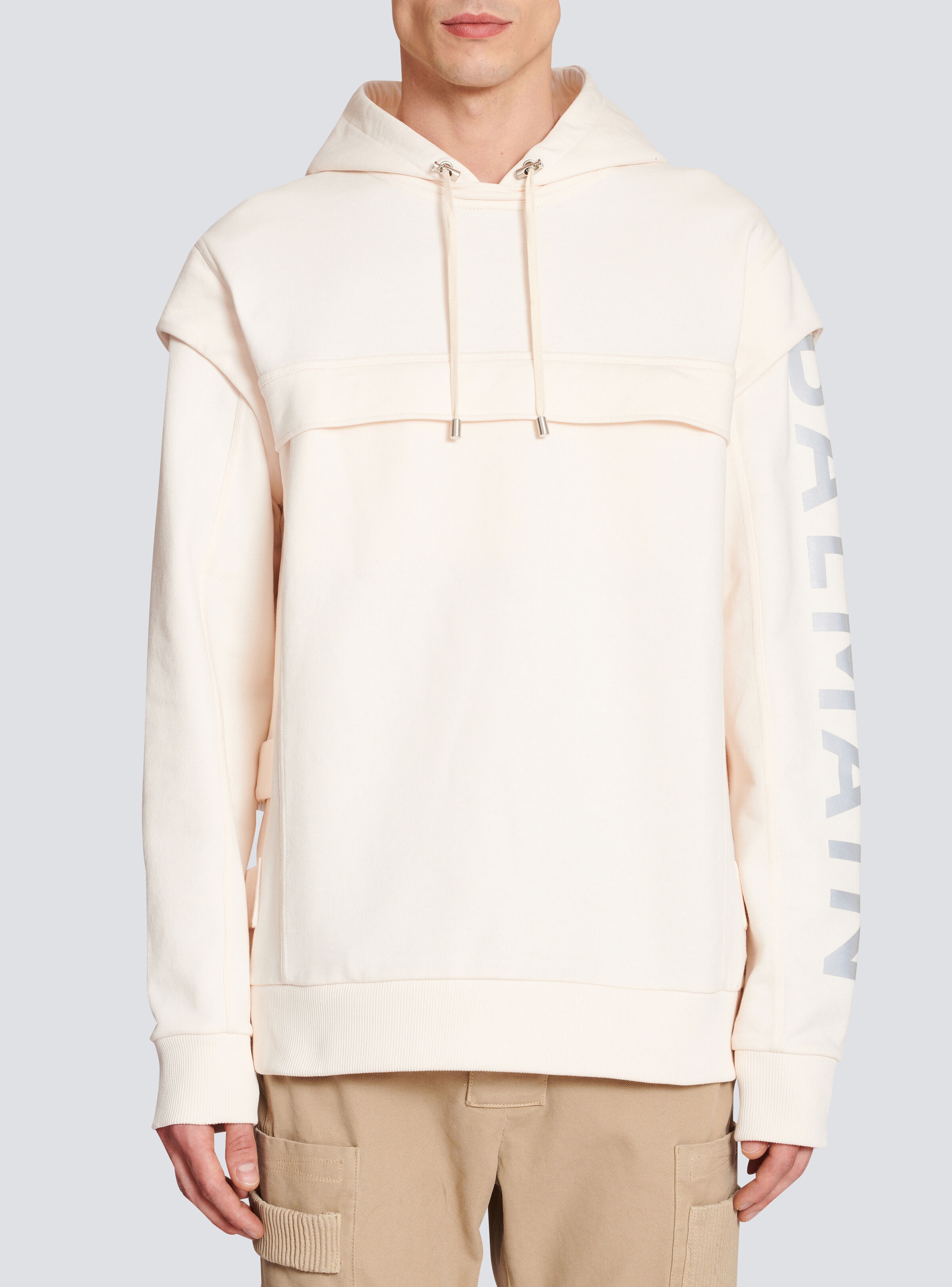 Cotton printed Balmain logo hoodie - 6
