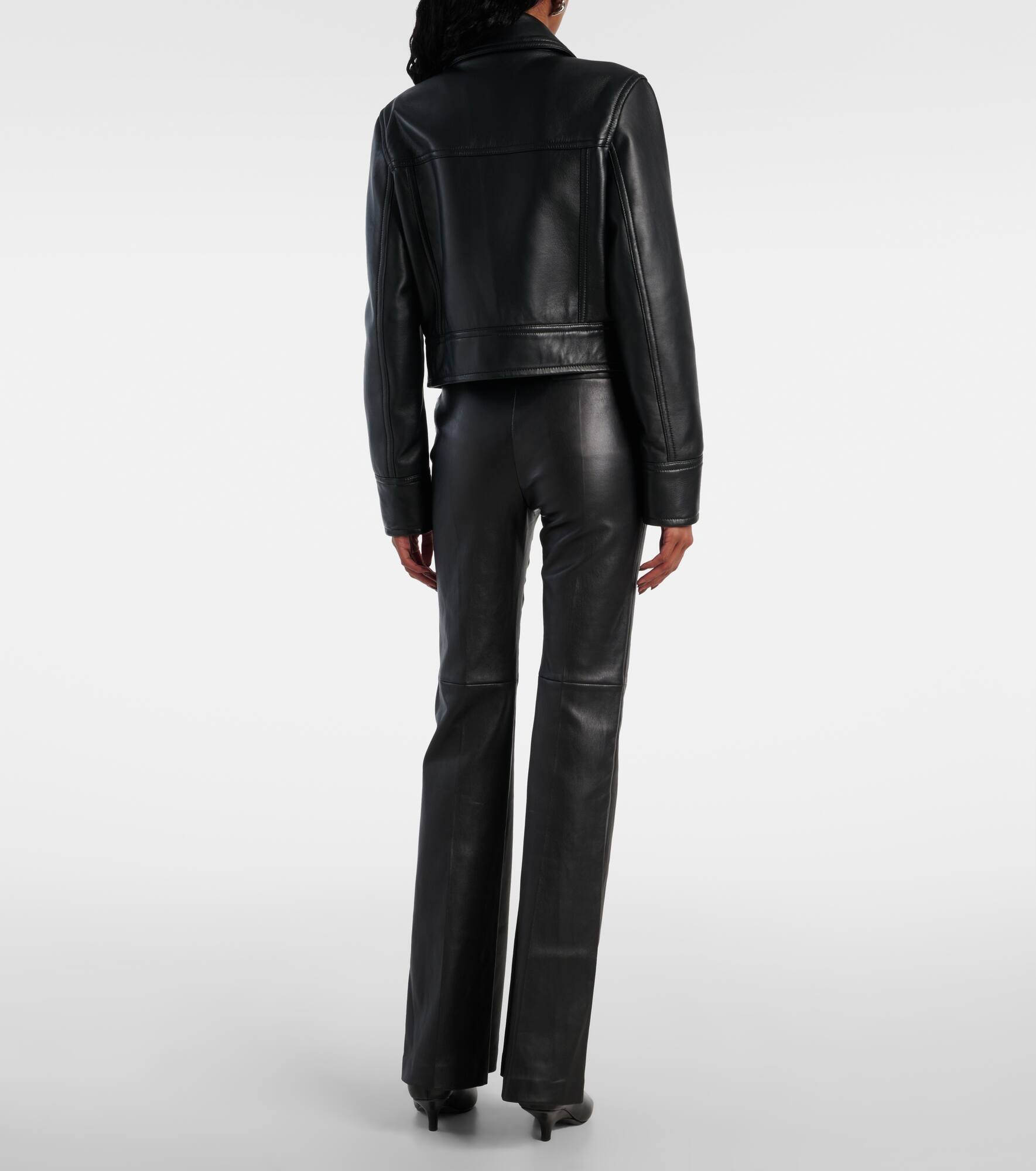 Caron cropped leather jacket - 3