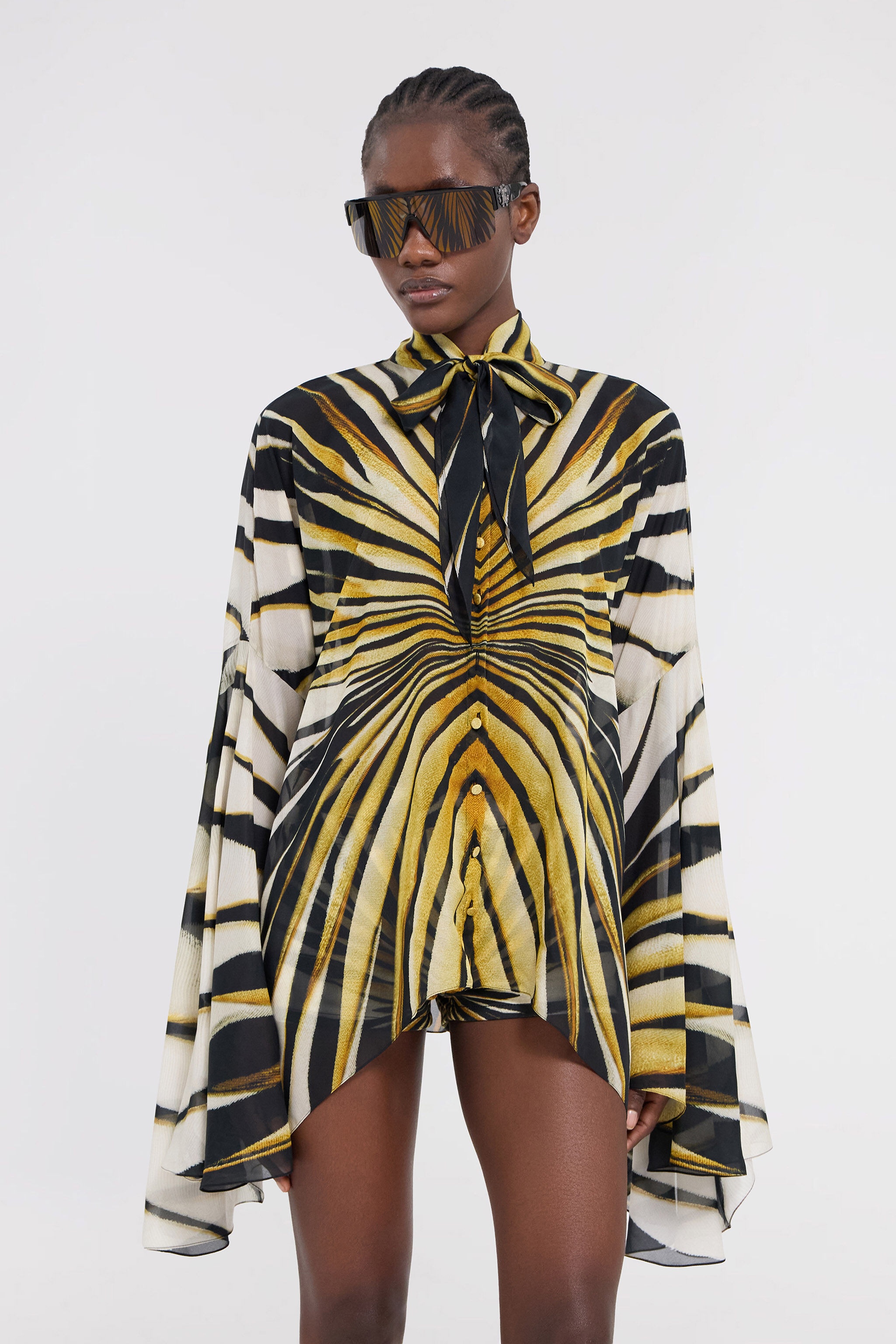 Ray of Gold Print Silk Shirt - 3