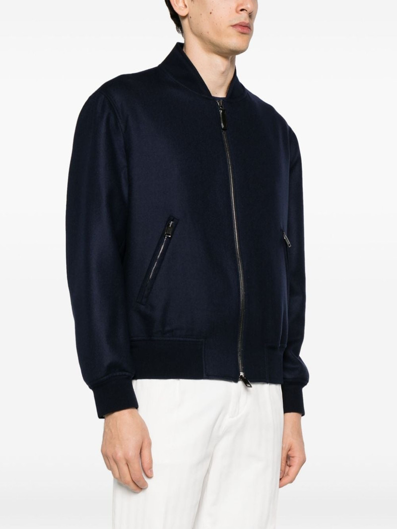 brushed-effect twill bomber jacket 3