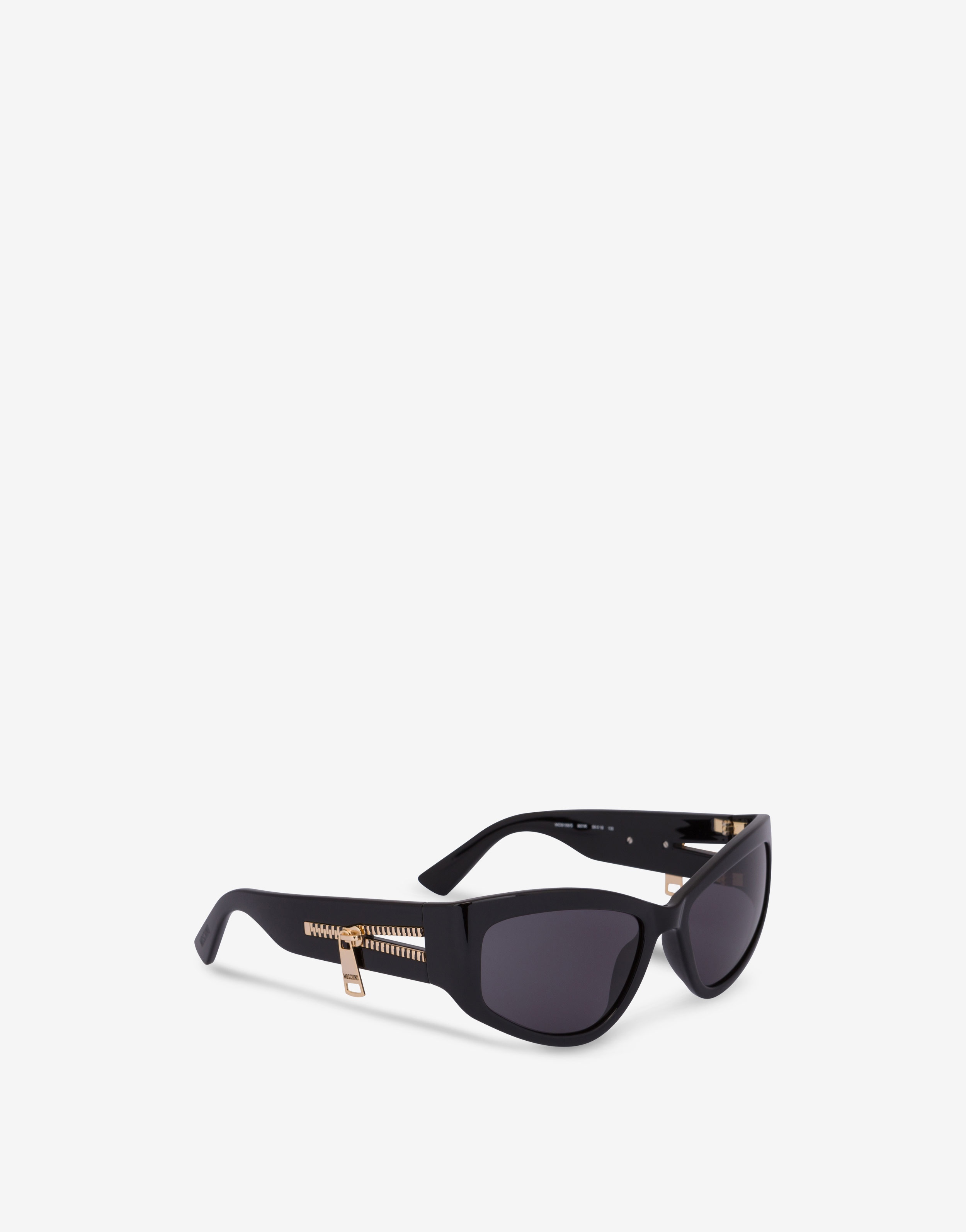 GOLD ZIPPER BLACK SUNGLASSES - 2