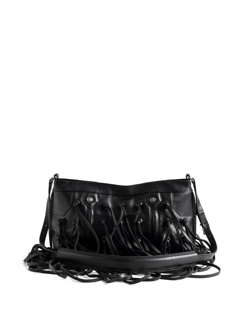 Zadig & Voltaire leather-fringe clutch bag outlook