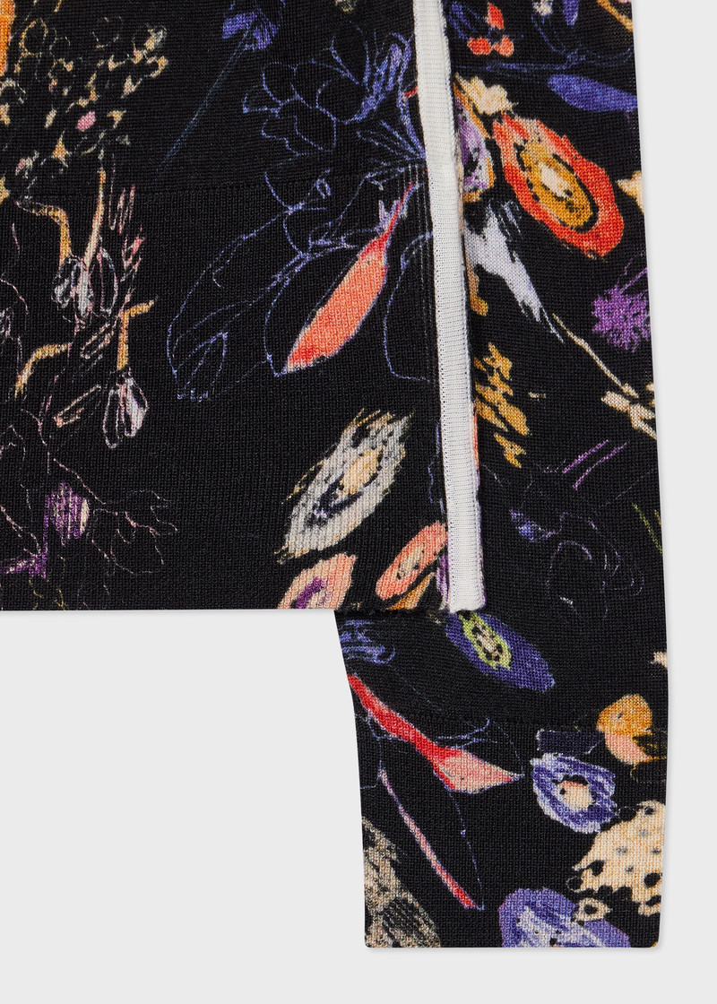 Paul Smith Women's Black 'Sketchbook Botanical' Knitted Cardigan outlook