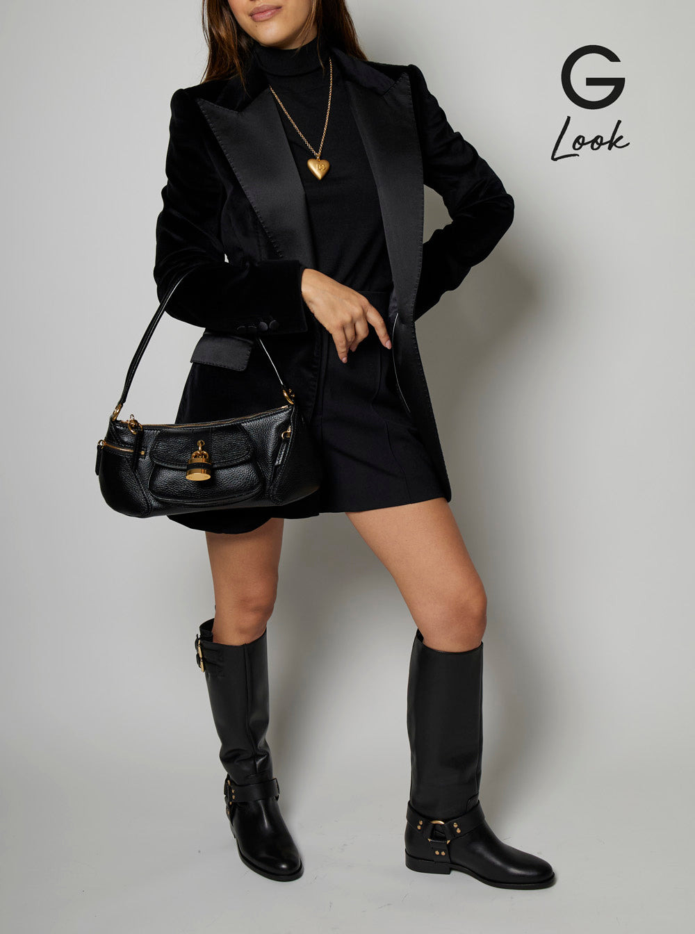 Chloé Women 'The 99' Black Shoulder Bag With Padlock In Hammered Leather Woman - 6