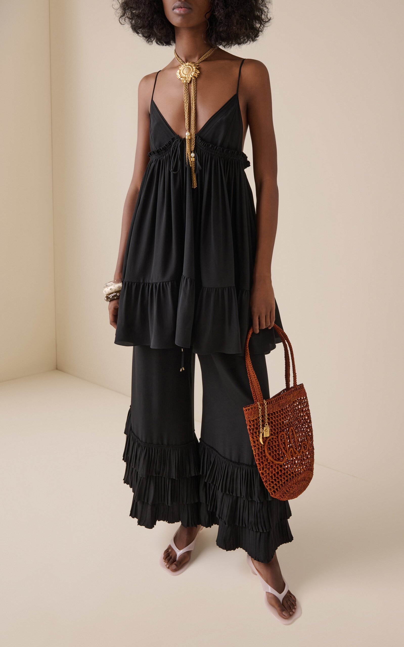 Organic Silk Crepe De Chine Mini Dress black - 3