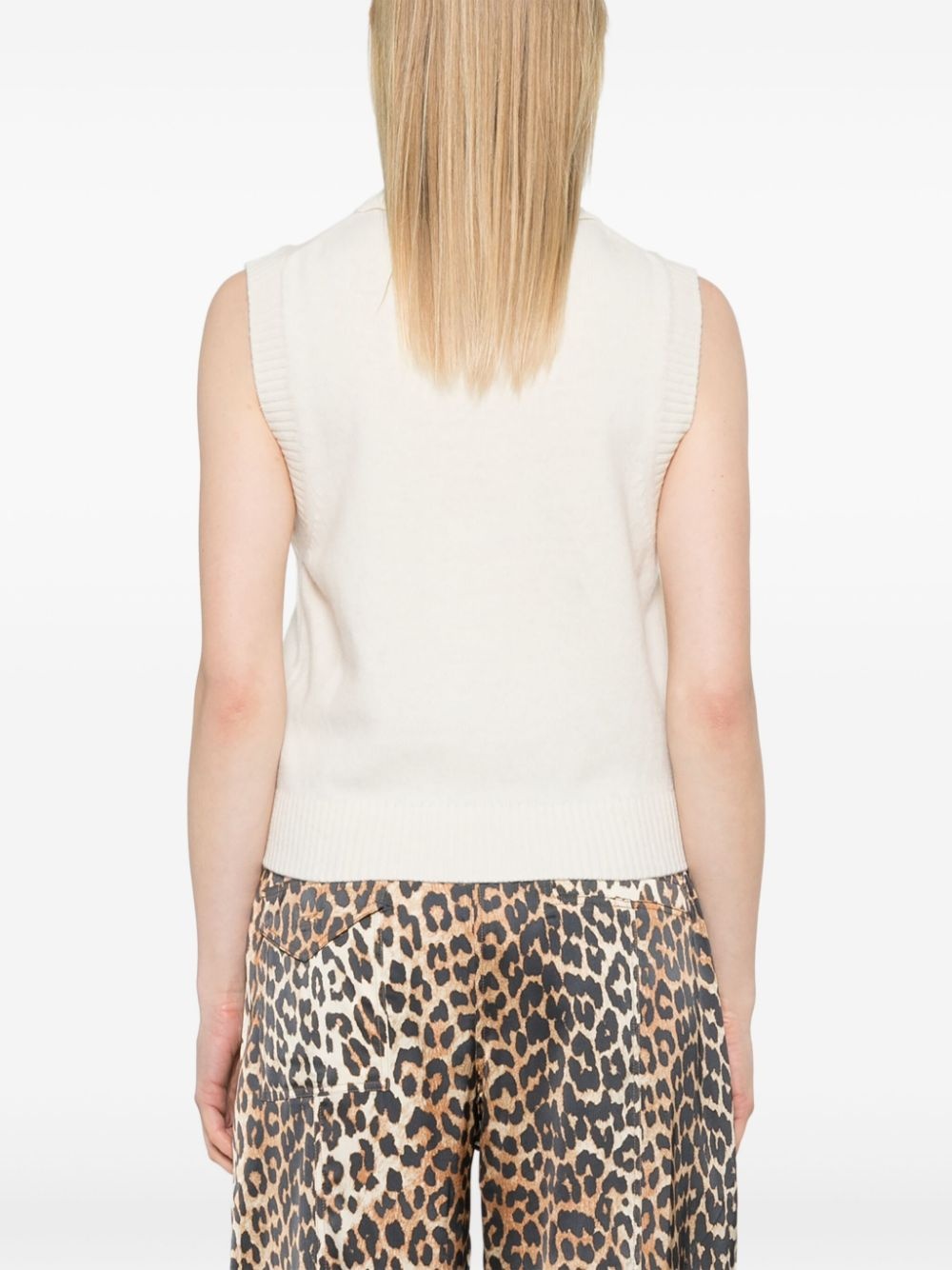 logo-intarsia vest - 4