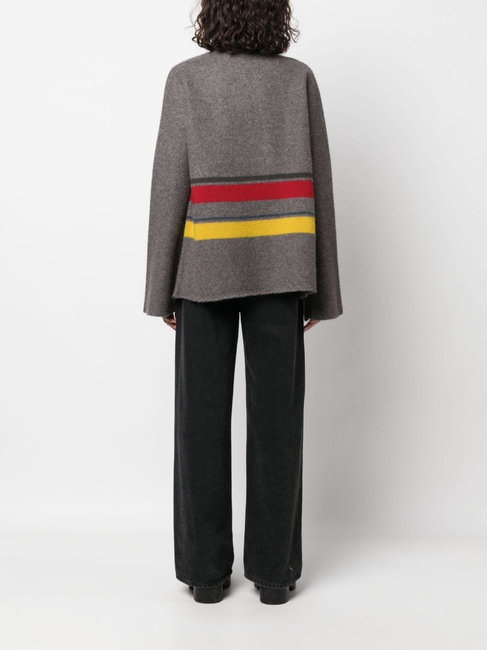 stripe-print cashmere cardigan - 4