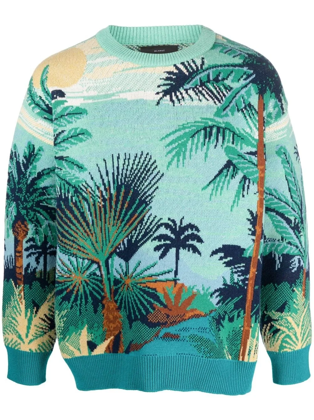palm tree-print jumper - 1