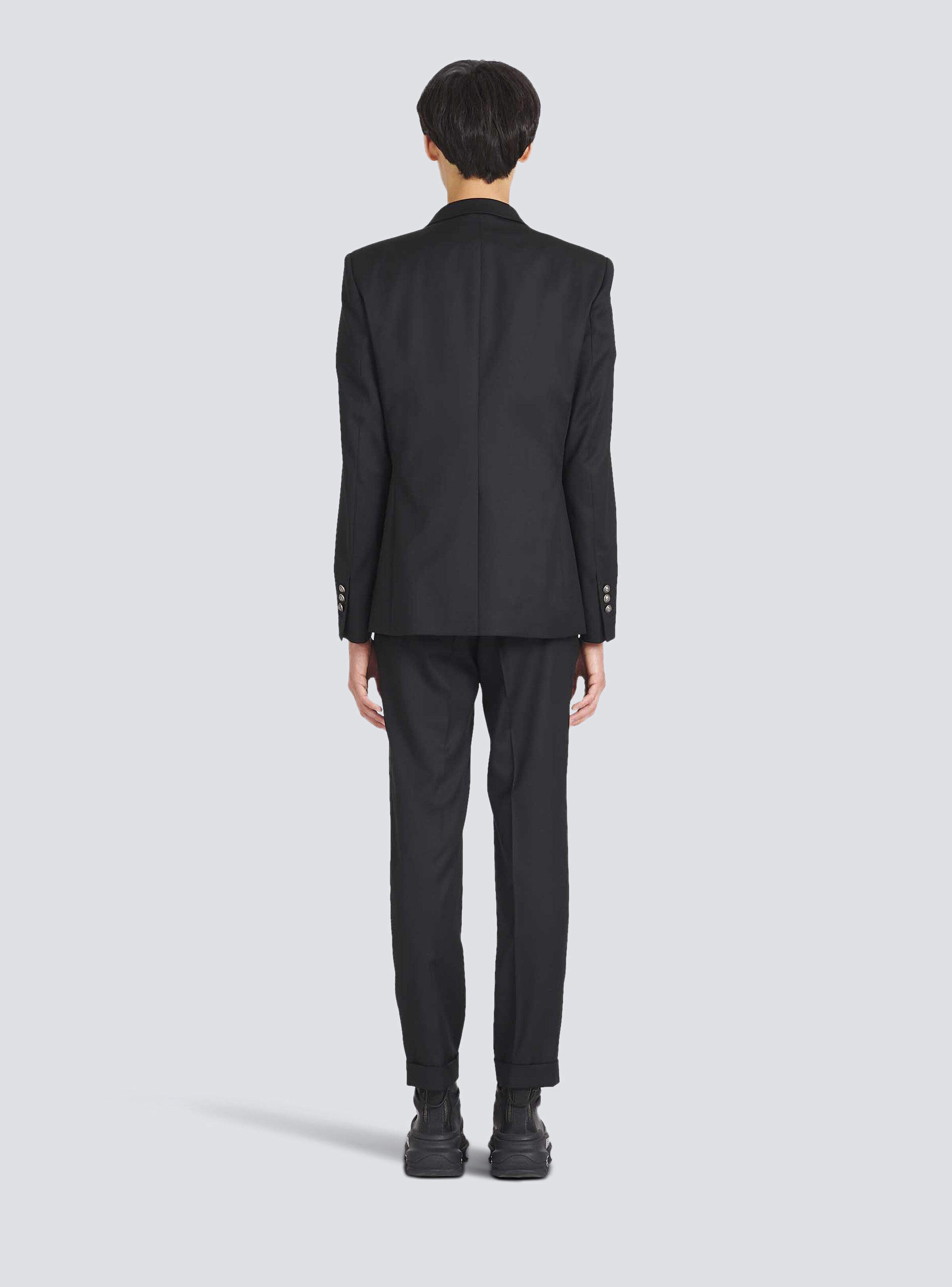 Wool blazer with double-breasted silver-tone buttoned fastening - 4